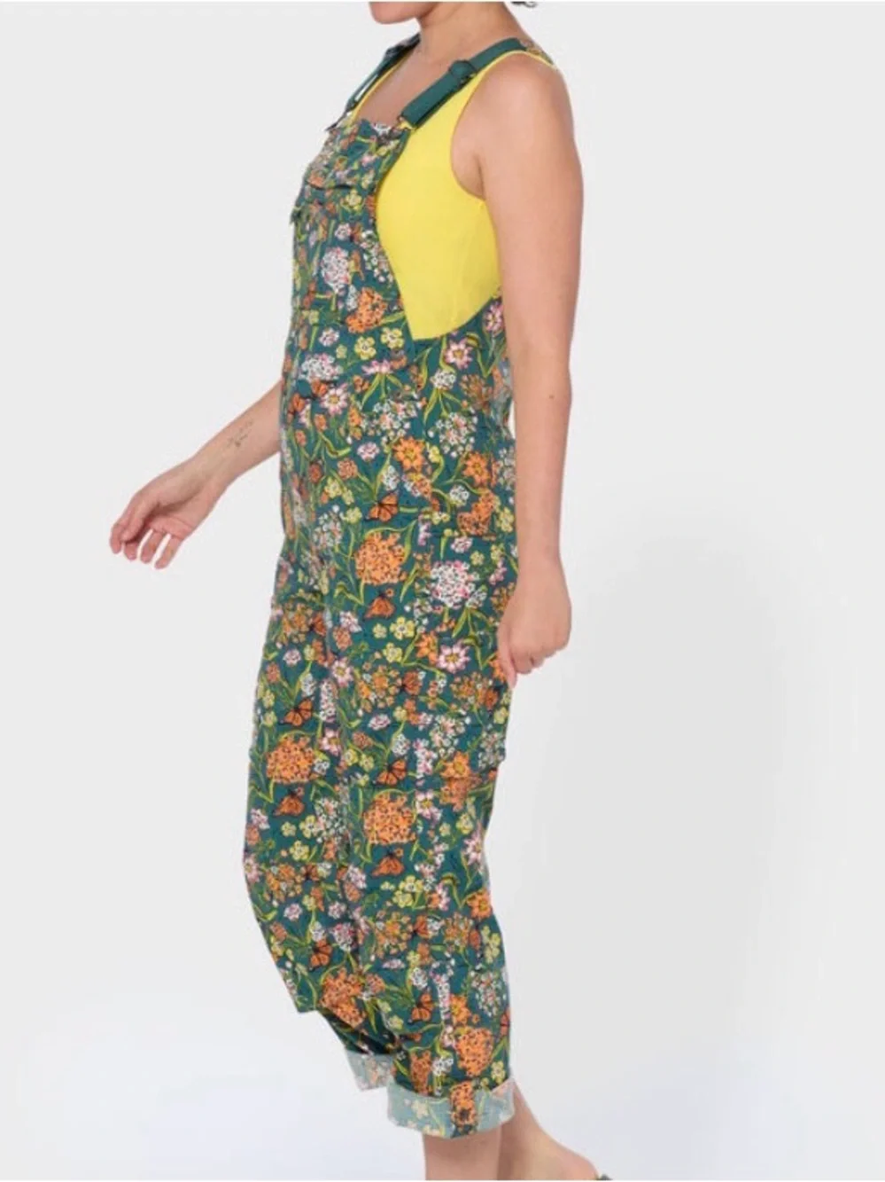 NWT Duluth Trading Midnight Green  Monarchs Heirloom Gardening Bib Overalls XL - Picture 4 of 7